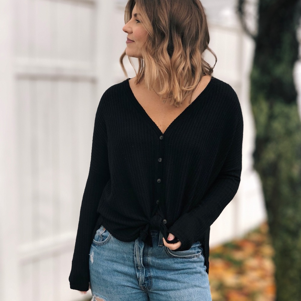 Veronica Waffle Knit Top